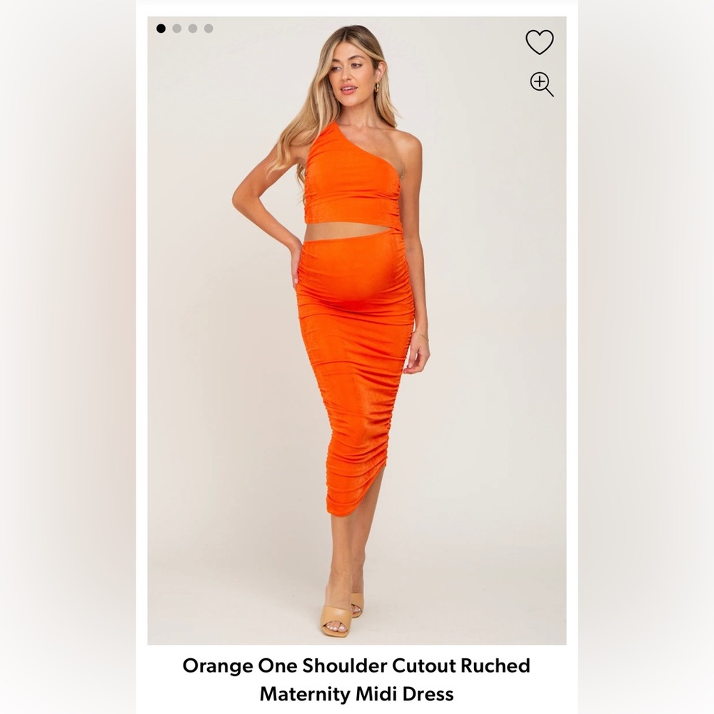 One Shoulder Cutout Ruched Maternity Midi Dress